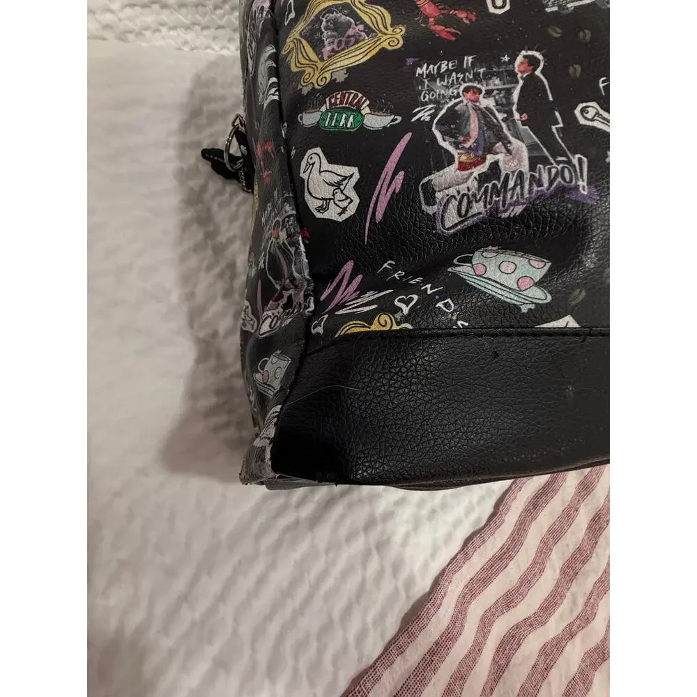 Friends Central Perk TV Series Faux Leather Backpack Black Fast Forward 15in Bag